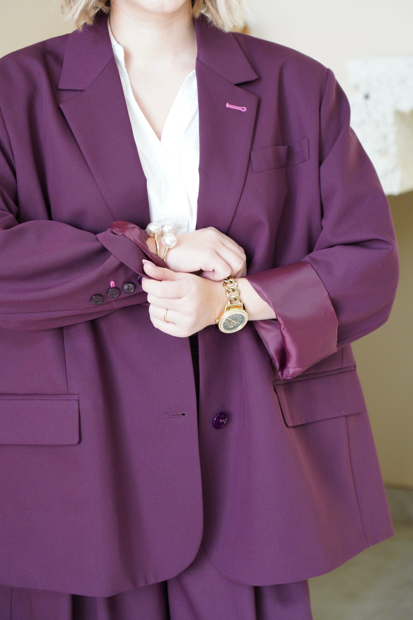 Blazer oversize Impérial - Modèle Âme - Bordeaux