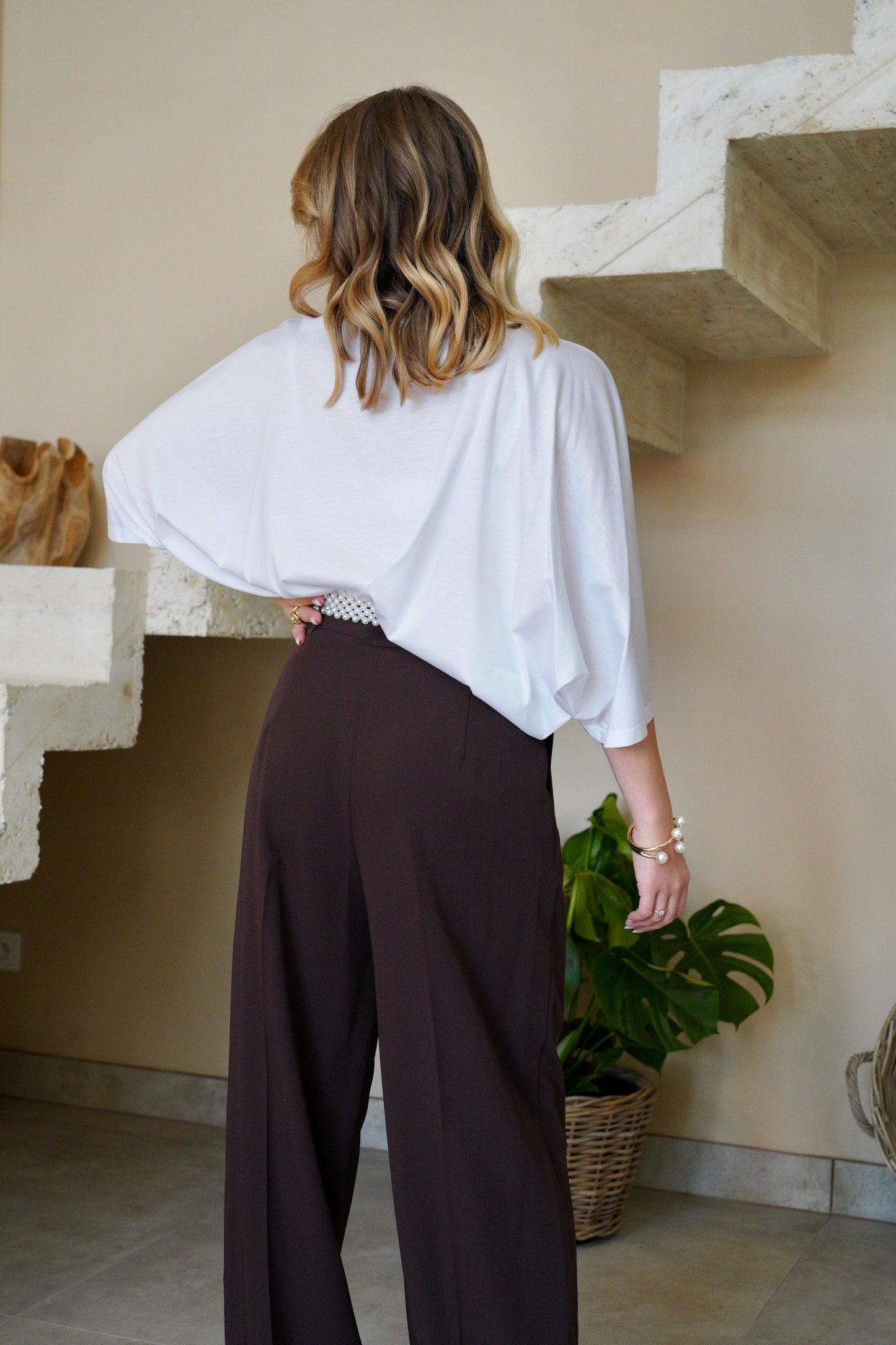 Pantalon droit Impérial - Marron - Modèle Gabriel