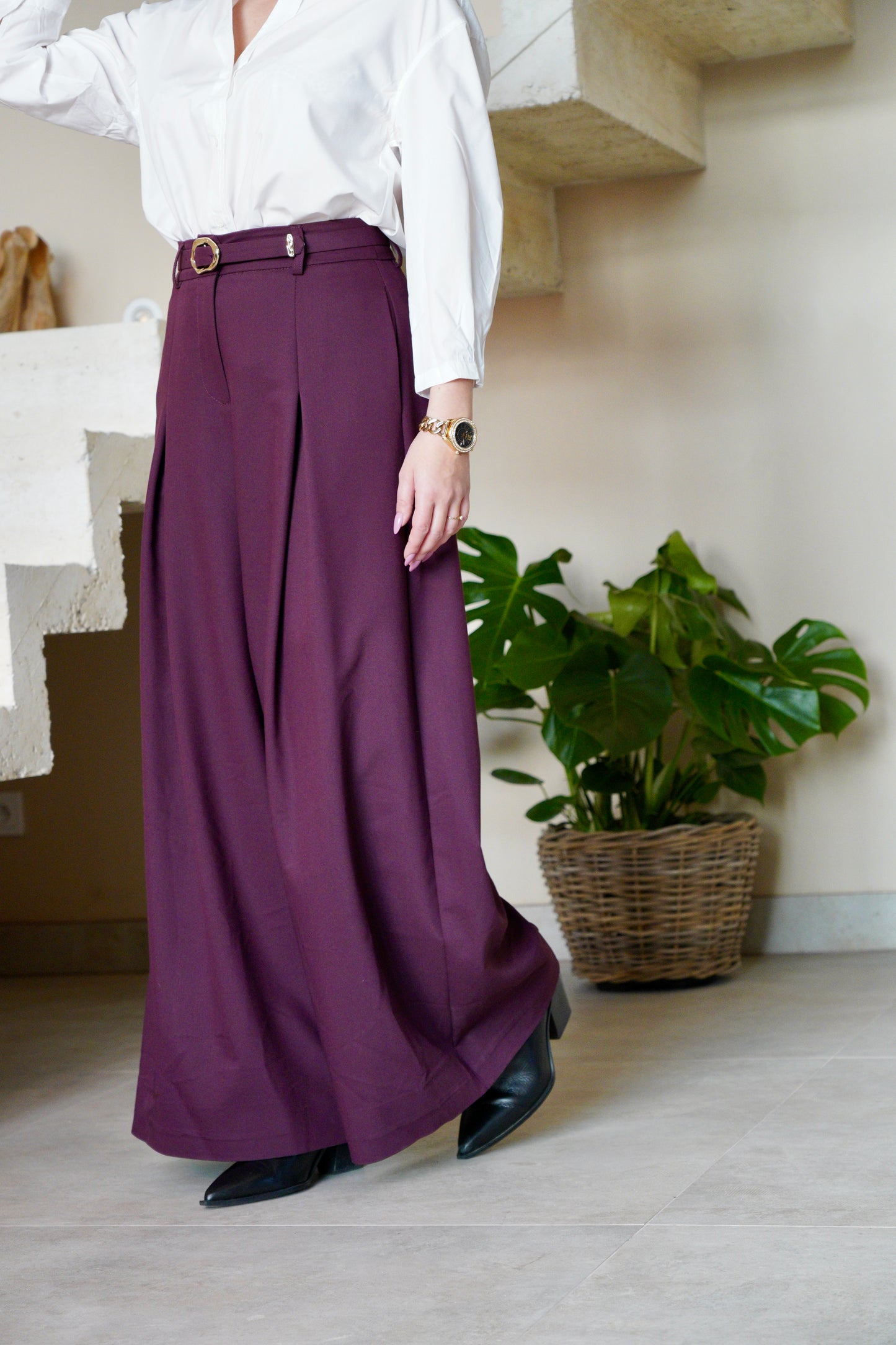 Pantalon palazzo Impérial - Modèle Jules Bordeaux