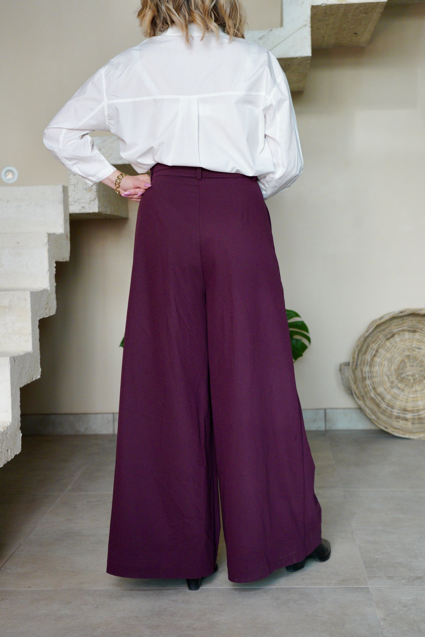 Pantalon palazzo Impérial - Modèle Jules Bordeaux