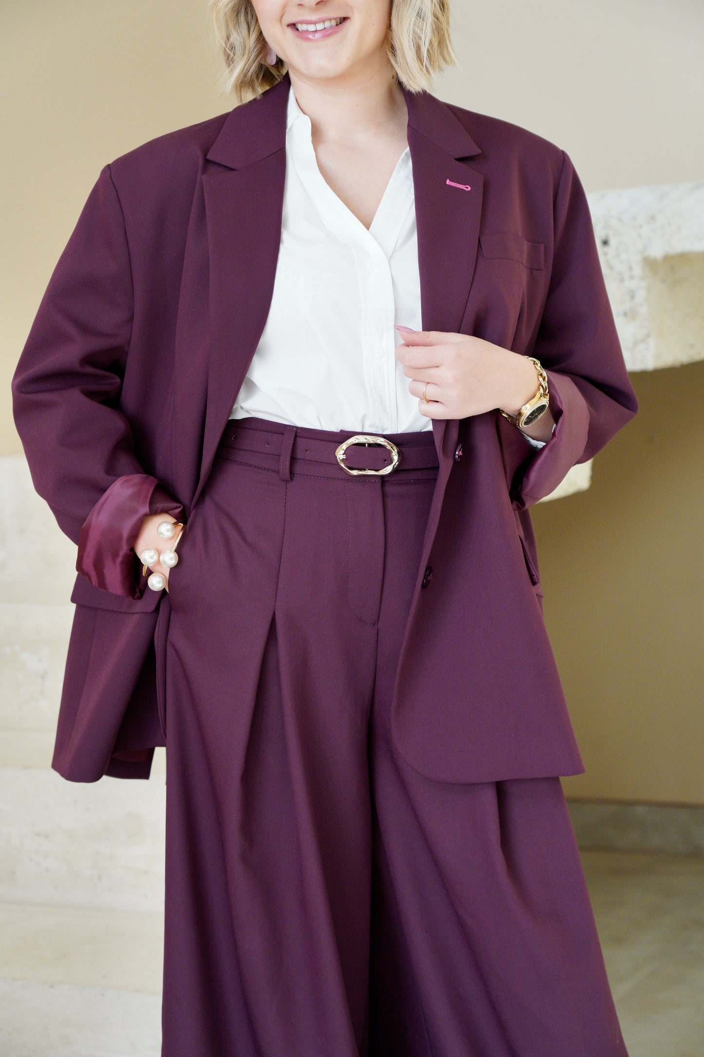 Blazer oversize Impérial - Modèle Âme - Bordeaux