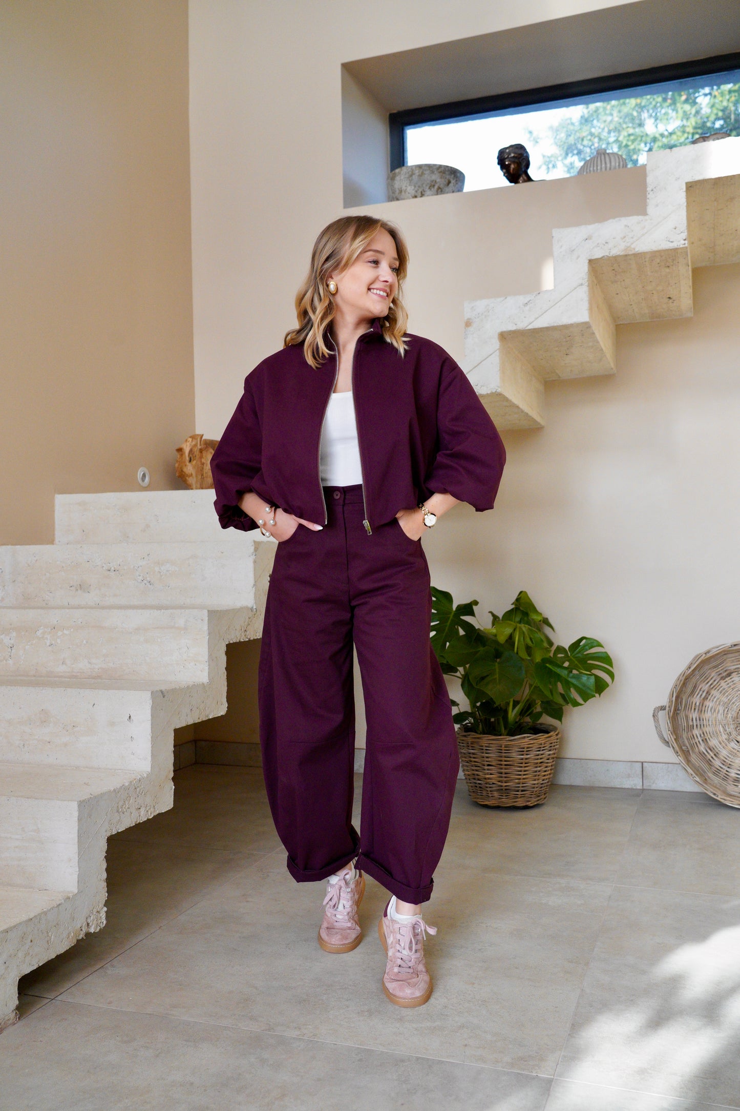 Pantalon ballon Impérial - Modèle Léo Bordeaux