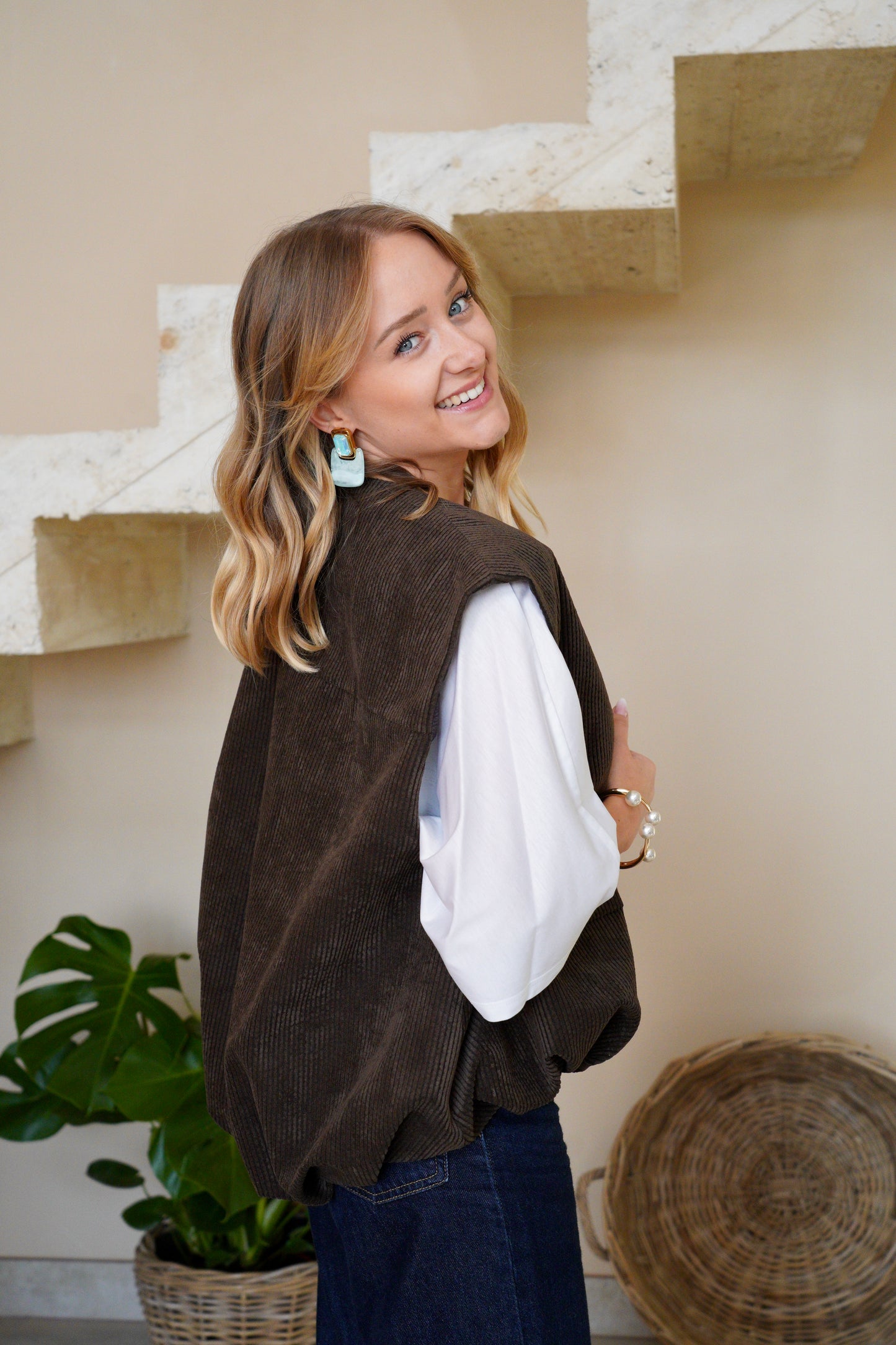 Gilet Impérial en velours - Marron