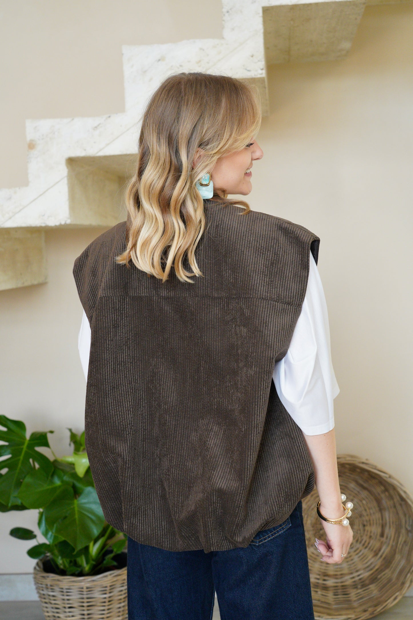 Gilet Impérial en velours - Marron