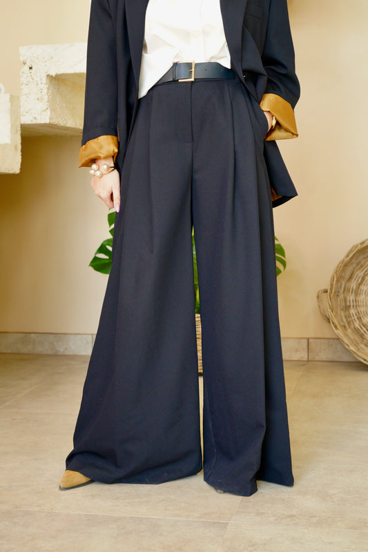 Pantalon palazzo Impérial - Bleu Marine