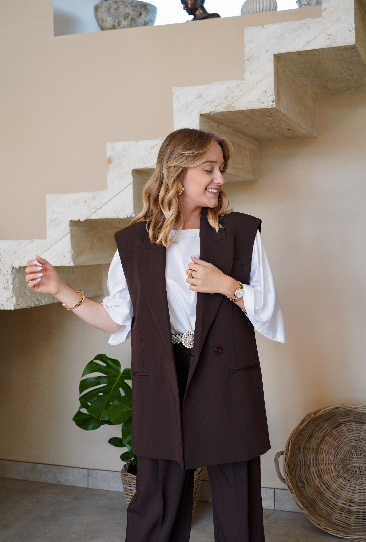 Blazer Impérial marron - Manches courtes - Modèle Henry