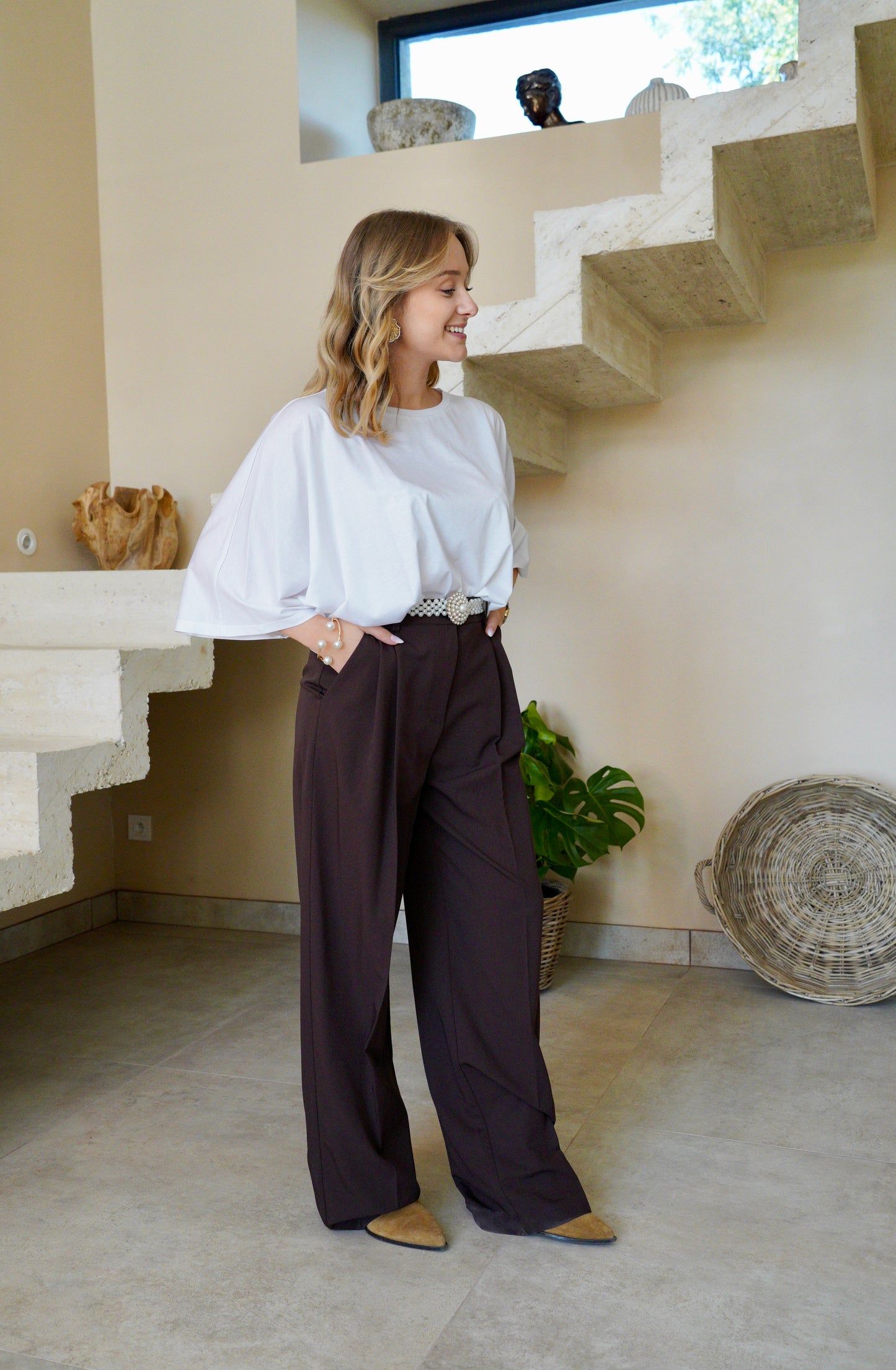 Pantalon droit Impérial - Marron - Modèle Gabriel