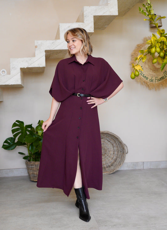 Robe longue Impérial - Bordeaux - Modèle Marine